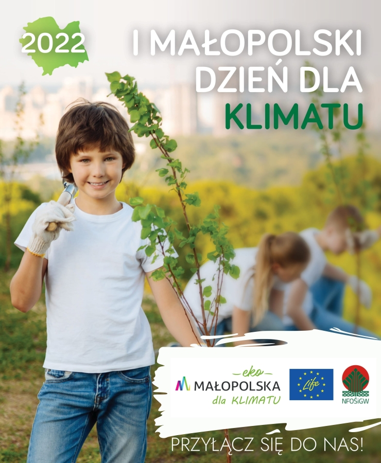 zdjęcie przedstawia plakat akcji I Małopolskie Dni dla Klimatu w Powiecie Miechowskim
